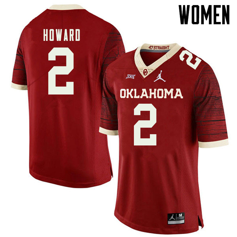 Jordan Brand Women #2 Theo Howard Oklahoma Sooners College Football Jerseys Sale-Retro
